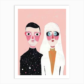 Couple In Space Art Print