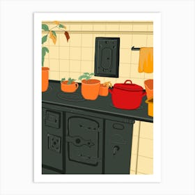 Kitchen in winter II Art Print
