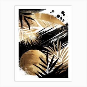 Gold And Black Abstract Painting 33 Art Print