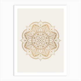 Beige Mandala No 226 A Art Print