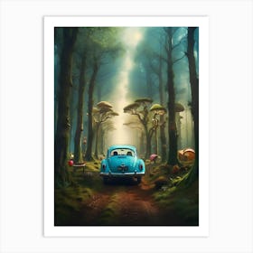 Car In The Forest Art Print