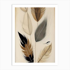 Feather And Birds Symbol Abstract Painting Art Print