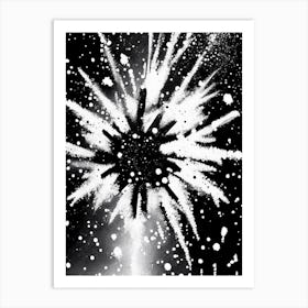 Bullet, Snowflakes, Black & White 1 Art Print