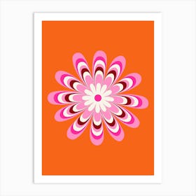 Daisy | 04 - Orange And Pink Art Print