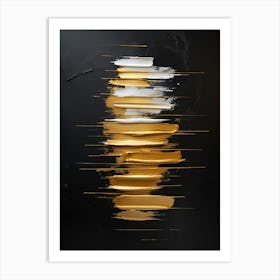 Abstract Gold On Black Background Art Print