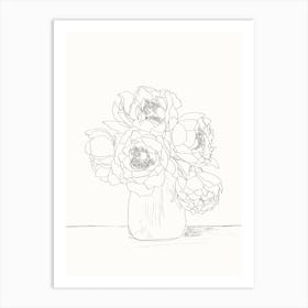 Bouquet Gift Line Art Print
