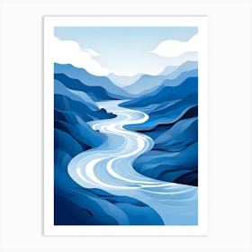 Blue River In The Mountains 2 Art Print