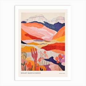 Mount Marcus Baker United States 1 Colourful Mountain Illustration Poster Art Print