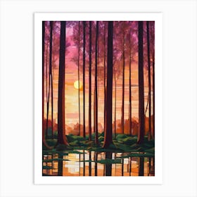 Sunset In The Forest 1 Art Print