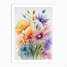 Watercolor Flowers 13 Art Print