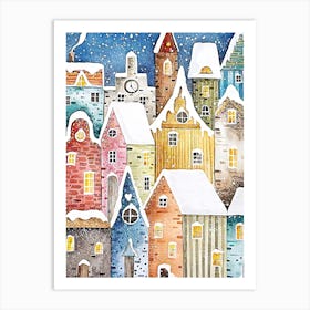 Christmas Village 1 Art Print