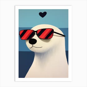 Little Harp Seal Wearing Sunglasses Art Print