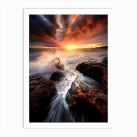 Sunset At The Beach c Art Print