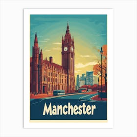 Aihrgdesign A Vintage Travel Poster Of Manchester Featuring T 2c3b3000 4595 4af2 B031 2a47b542f9fb 0 Art Print