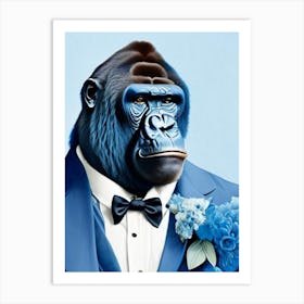 Gorilla In Tuxedo Gorillas Decoupage 1 Art Print
