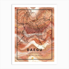 Daegu Map Art Print