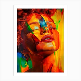 Colorful Face Of A Woman Art Print