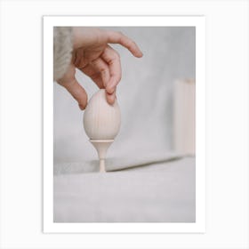 Egg On A Table Art Print