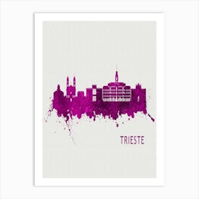 Trieste Italy City Purple Art Print