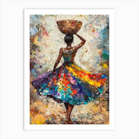 African Woman With Basket 3 Art Print