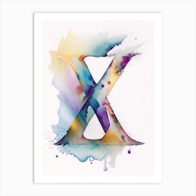 X, Letter, Alphabet Storybook Watercolour 4 Art Print