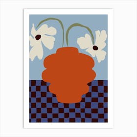 Blooming _Drop and checkerboard Art Print