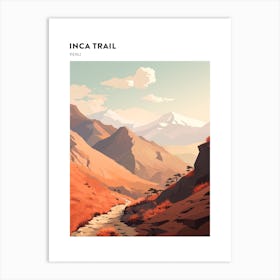 Inca Trail Peru Hiking Trail Landscape Poster Art Print