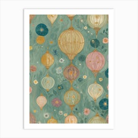 Pastel Lanterns Art Print