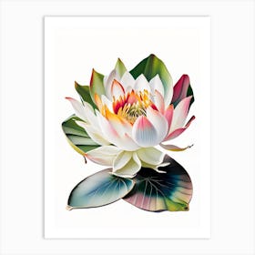 American Lotus Decoupage 1 Art Print