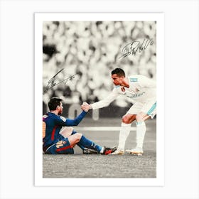 Cristiano Ronaldo Lionel Messi Legend 1 Art Print