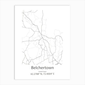 Belchertown,United States Minimalist Map Art Print