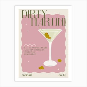 Dirty Martini Cocktail Art Print