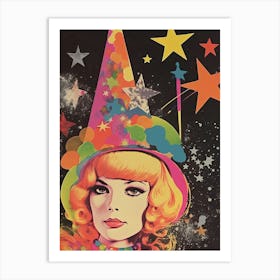 Vintage Witch Girl Kitsch 4 Art Print