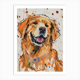 Golden Retriever Acrylic Painting 5 Art Print