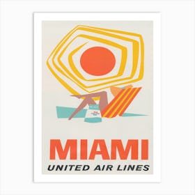 Miami Retro Vintage Travel Poster Art Print