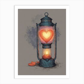 Valentine'S Day Lantern 1 Art Print