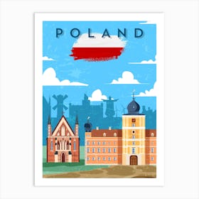 Poland — Retro travel minimalist art poster 1 Art Print