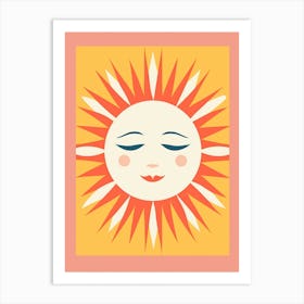 Cute Pastel Sun Digital Illustration   1 Art Print