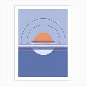 Abstract Beach Scene Sunset 5 Art Print