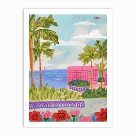 Pink Palms Art Print