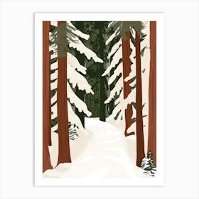 Snowy Path In The Woods Art Print