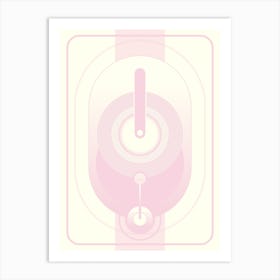 Retro Pink Geometric Abstract Art Print