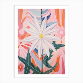 Edelweiss 4 Hilma Af Klint Inspired Pastel Flower Painting Art Print