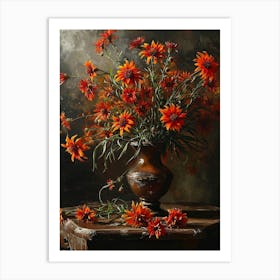 Baroque Floral Still Life Gaillardia 2 Art Print