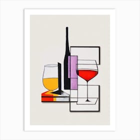 Golden Dream Picasso Line Drawing Cocktail Poster Art Print