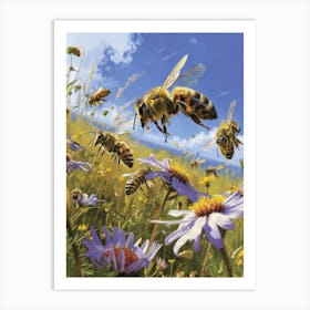 Colletidae Bee Realism Illustration 1 Art Print