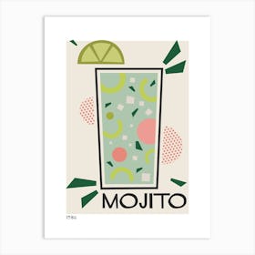 Mojito Retro Cocktail  Neutral Art Print