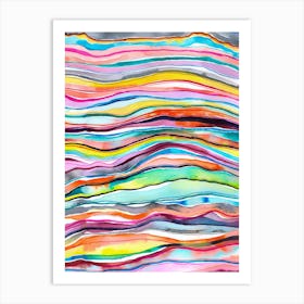 Mineral Layers Watercolor Colorful Art Print