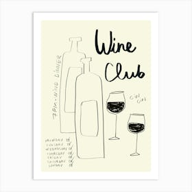 Wine Club Kitchen Wall Art Print Art Print