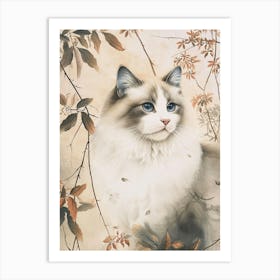 Ragdoll Cat Japanese Illustration 2 Art Print